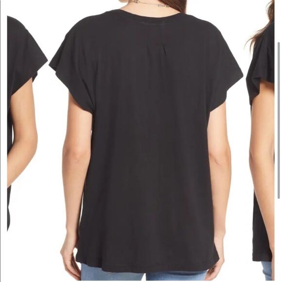 NWT Treasure & Bond Lightweight Black Short Sleeve Top Size XSmall - Picture 2 of 7